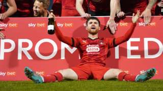 Leyton Orient's Paul Smyth celebrates promotion to League One