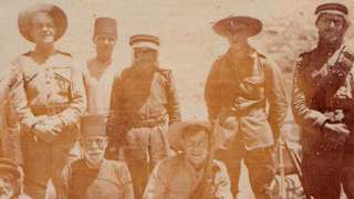 British Gendarmerie with Arab men in 1923