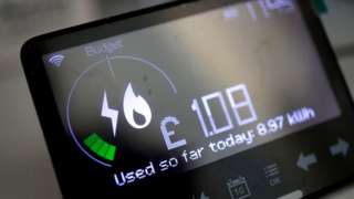 Stock image of a smart meter monitoring electricity and gas usage