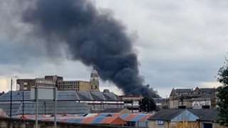 Pall of smoke across Dewsbury