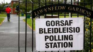 Polling station in Wales