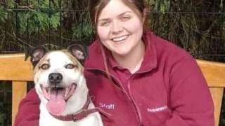 Sara Rosser from Hope Rescue Centre, with Clint
