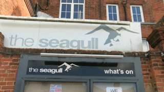 Outside of the Seagull theatre in Lowestoft