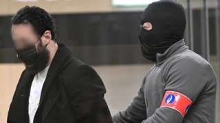 Salah Abdeslam pictured during the trial on 6 December 2022