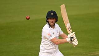 Liam Dawson of Hampshire Hawks playing a shot towards the off side