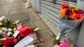 Floral tributes laid at the scene