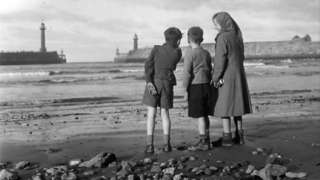 Children at low tide in Whitby