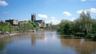 Worcester stretch of the River Severn