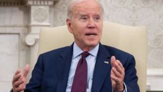 US President Joe Biden speaks during a meeting on the debt limit