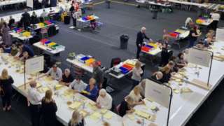 Vote counting at the Barnsley Council local government elections