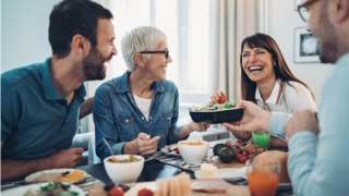 Family at dinner table