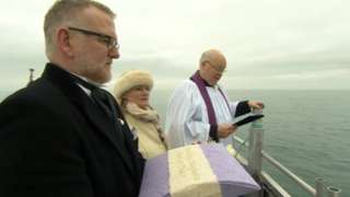 Ceremony for Audrey Maguire held on the Mudeford Ferr