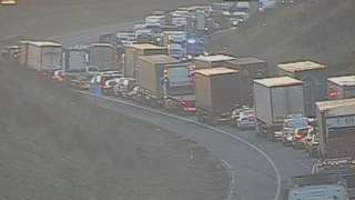 Tailbacks on a motorway