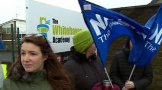 Pickets at Whitehaven Academy