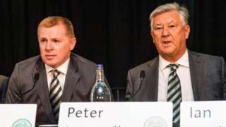 Celtic manager Neil Lennon and chief executive Peter Lawwell