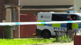 Police van at scene
