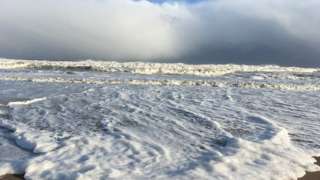 Shoreline of a beach