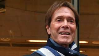 Sir Cliff Richard leaving at the High Court on 13 April 2018