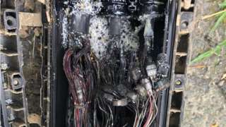 Damaged telecoms cables