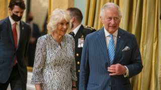 Prince Charles and the Duchess of Cornwall attend a reception in Ottawa, Canada.
