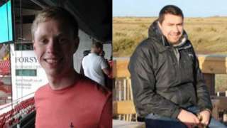 Andrew Thornewell (left) and Timothy Wildbore (right) were killed in the collision