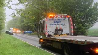 A40 stretch closed near Sherborne