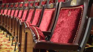 An empty row of seats at the Theatre Royal