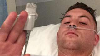 David Ferguson in hospital