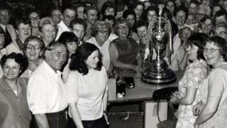 Hepworths staff with Football League Trophy 1974