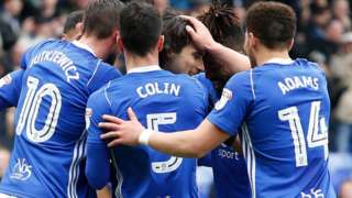 Birmingham players celebrate a goal