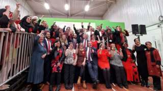 Labour celebrate in Nottingham