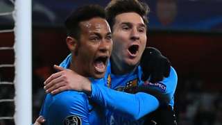 Neymar and Lionel Messi