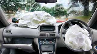 Air bags pulled out after a car crash