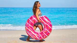 Woman on Greek beach