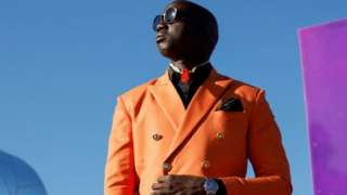 A model attends judging of the fashion contest at Durban July horse racing event in Durban, South Africa, July 1, 2023.