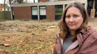 Linthorpe Labour councillor Philippa Storey at the former Northern School of Art campus on Green Lane where trees have been cut down