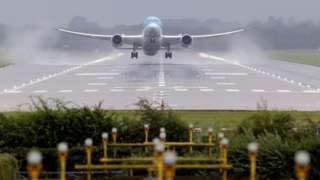 Plane taking off at Gatwick Airport