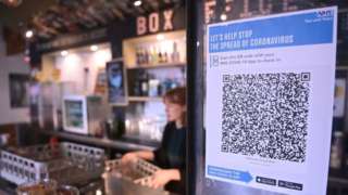 QR check-in in cafe