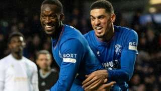 Rangers' Abdallah Sima and Leon Balogun celebrate