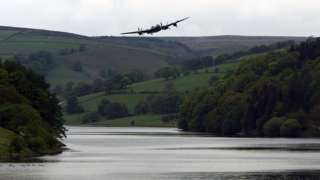 Lancaster bomber over Ladybower