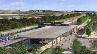 Artist's impression of the new Beaulieu Park station in Chelmsford