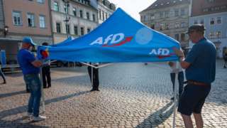 AfD campaigners in Pirna