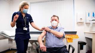 The first person in Scotland to receive the Oxford Astrazeneca vaccine