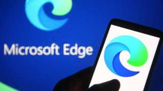 Microsoft Edge logo on a screen