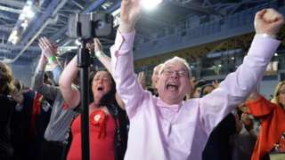 Labour activists celebrating in 2017