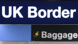 UK Border sign in Airport