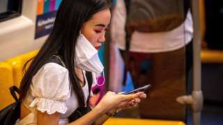 woman with mask in Bangkok
