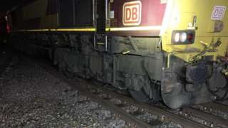 Derailed train at Hoo Junction