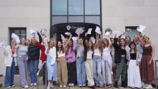 Girls celebrate GCSE results