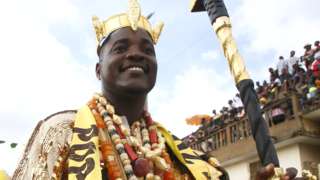 The Popo Carnival's "Ebe" (most handsome man) in Bonoua, Ivory Coast - 30 April 2022